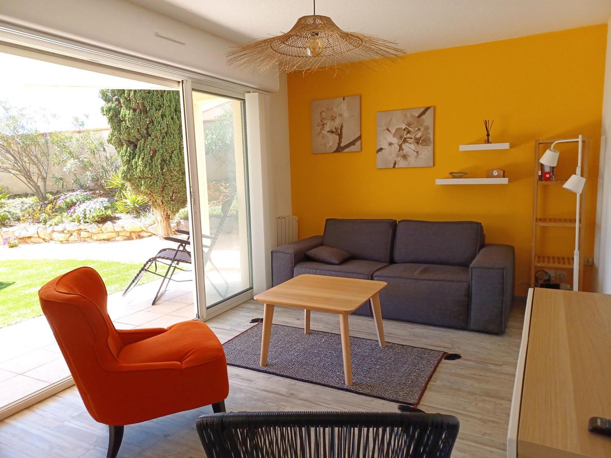 Plain-Pied Jardin 6 Personnes Clim Vue Mer Parking Wifi Terrasse Piscine Dans La Residence Saint-Pierre-la-Mer  Экстерьер фото