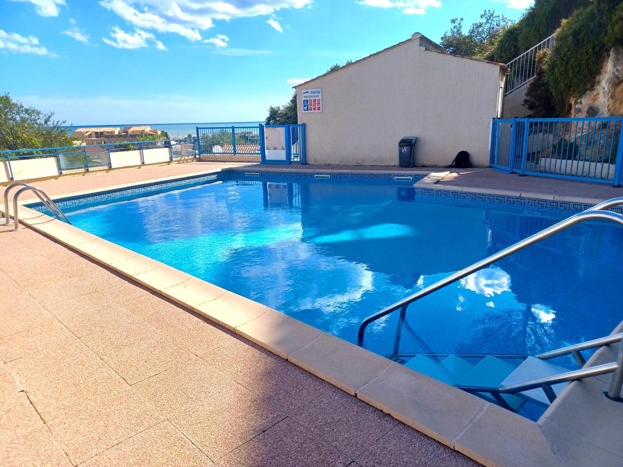 Plain-Pied Jardin 6 Personnes Clim Vue Mer Parking Wifi Terrasse Piscine Dans La Residence Saint-Pierre-la-Mer  Экстерьер фото