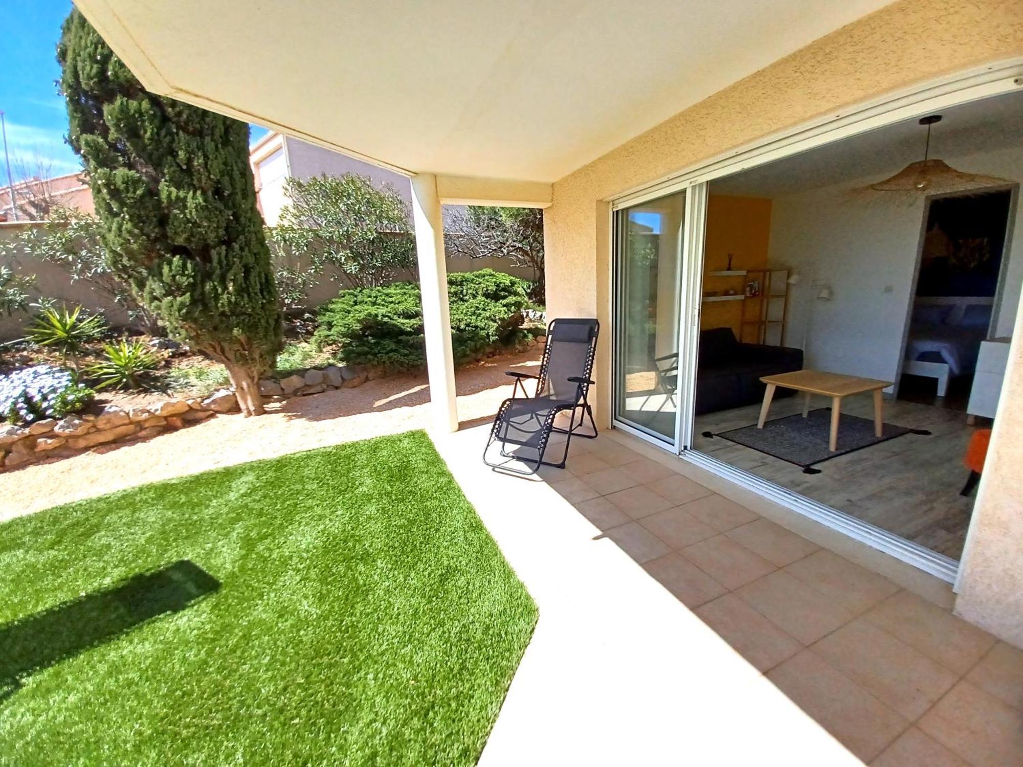 Plain-Pied Jardin 6 Personnes Clim Vue Mer Parking Wifi Terrasse Piscine Dans La Residence Saint-Pierre-la-Mer  Экстерьер фото