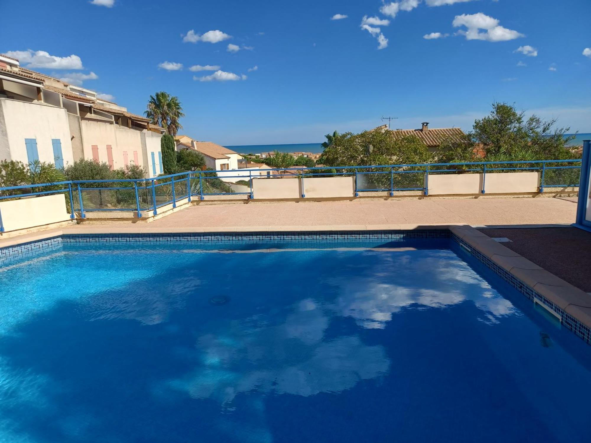 Plain-Pied Jardin 6 Personnes Clim Vue Mer Parking Wifi Terrasse Piscine Dans La Residence Saint-Pierre-la-Mer  Экстерьер фото